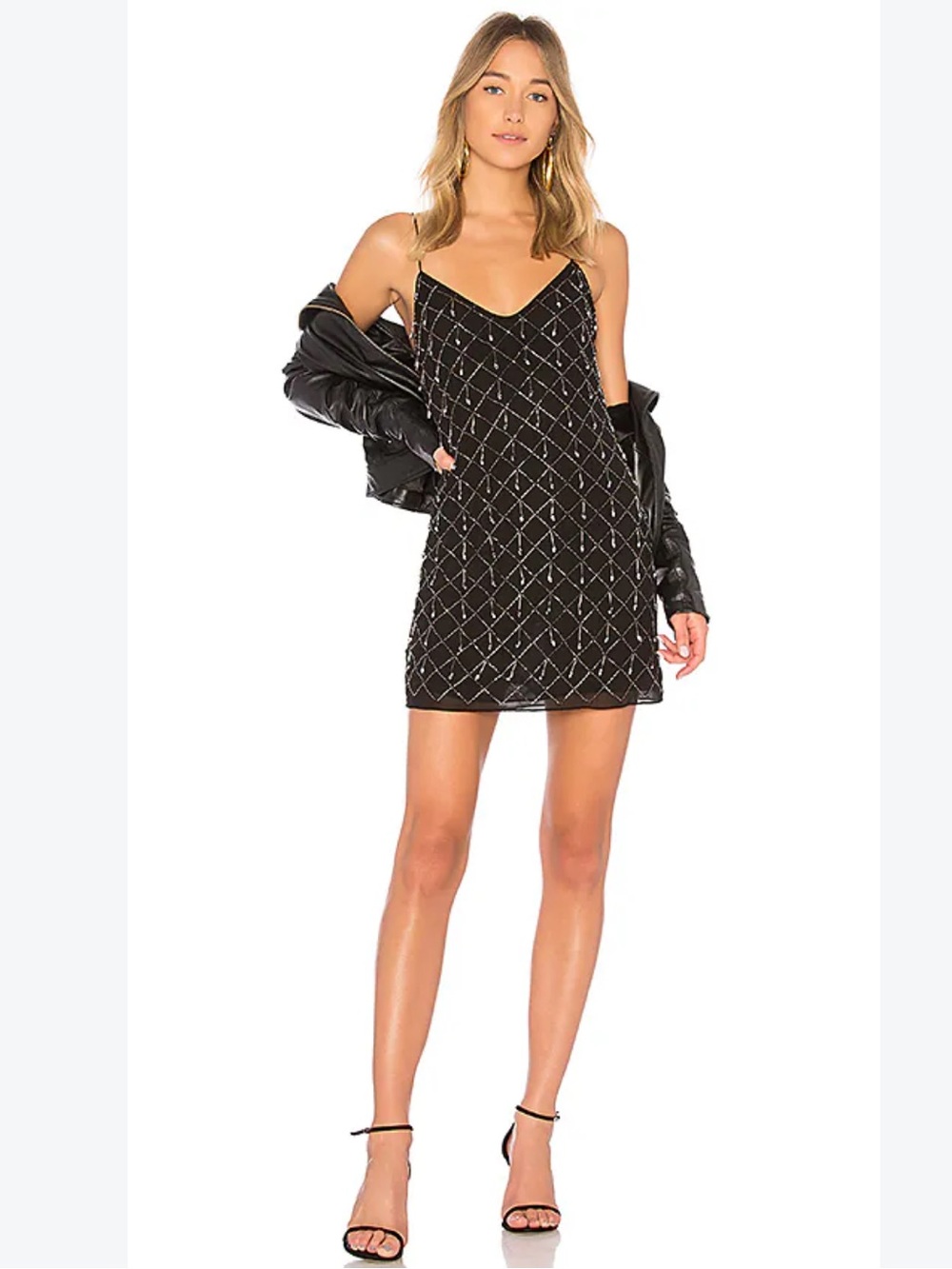 LPA SLIP DRESS 63 Gunmetal Beaded